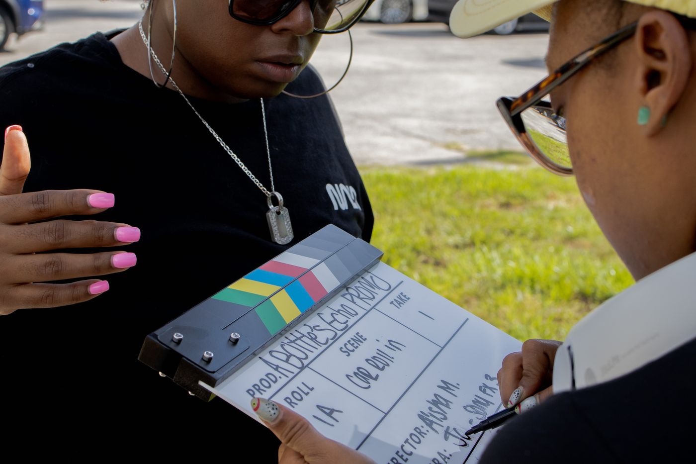 Behind the scenes with clapboard